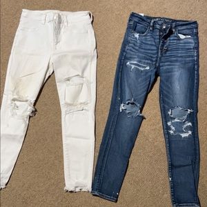 American Eagle Jeans! Both are Size 12, White Pair never been worn.